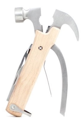 Kikkerland Multi Function Hammer Tool with Wooden Handle