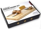 Rubberwood Stainless Steel Mouse Cheese Board Set