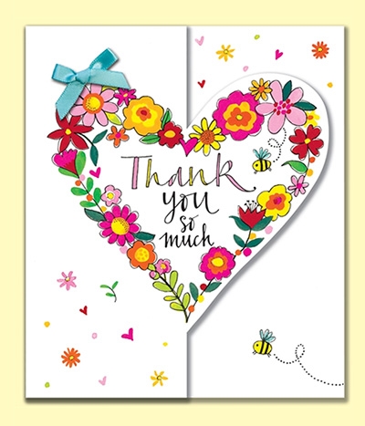 Čestitka Thank you so much Heart of Flowers - | Delfi knjižare ...