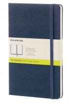 Moleskine - Classic Notebook, Large, Plain, Sapphire Blue, Hard Cover