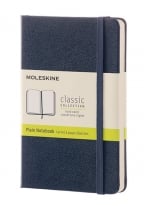 Moleskine - Classic Notebook, Pocket, Plain, Sapphire Blue, Hard Cover