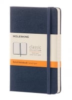 Moleskine - Classic Notebook, Pocket, Ruled, Sapphire Blue, Hard Cover