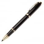 Parker IM Rollerball Pen, Black Lacquer Gold Finish Trim with Fine Point Black Ink
