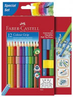 Faber-Castell 12 Coloured Pencils Pack - Connector Felt Tip Pens