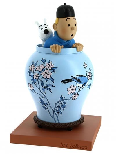 Figura - Tintin and Snowy, Chinese Vase