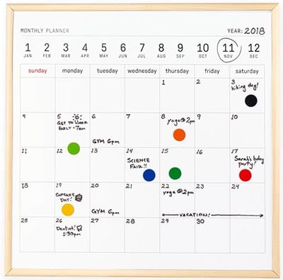 White Board Calendar