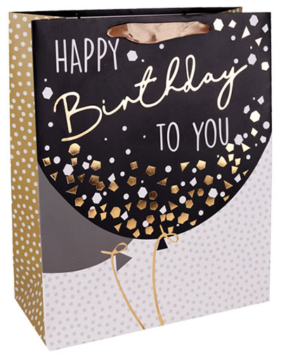 Kesa - Happy Birthday, crno-zlatni baloni