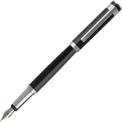 Hugo Boss Fountain Pen, Caption Classic, Black-Chrome