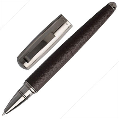 Hugo Boss Rollerball Pen, Pure Leather, Brown