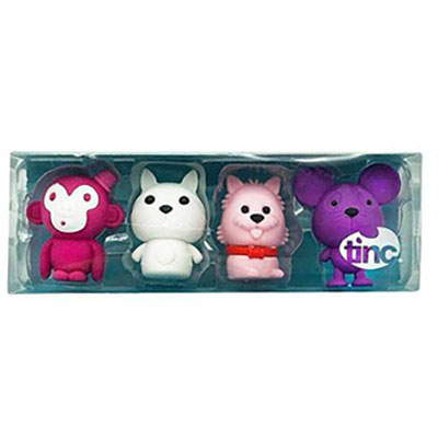 Gumice - Animal pink, Set/4 - Animals | Delfi knjižare