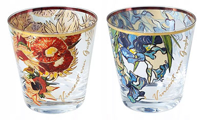 Set čaša za viski - Van Gogh, Sunflowers & Irises