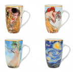 Šolje - set 4, Klimt, Mucha, Monet, Van Gogh, 350 ml