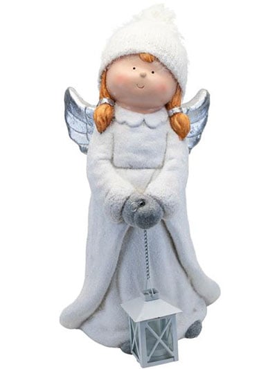 NG Figura - Angel with Tealight Lantern, 28 cm