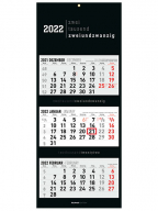 Zidni kalendar 2022 - 3 Months Black 33x80 cm