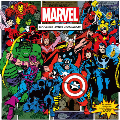 Kalendar 2023 - Marvel, Retro Comic Book, 30x30 cm