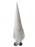 NG Dekoracija - Standing Silver Santa With fluffy Beard, 28 cm