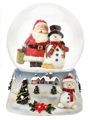 NG Muzička snežna kugla - Santa & Snowman wind up