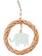 Viseći ukras - Petit Cheri, Elephant in Wicker Circle