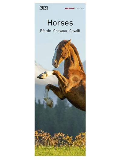 Kalendar Slim 2023 - Horses, 5.5x16.5 cm