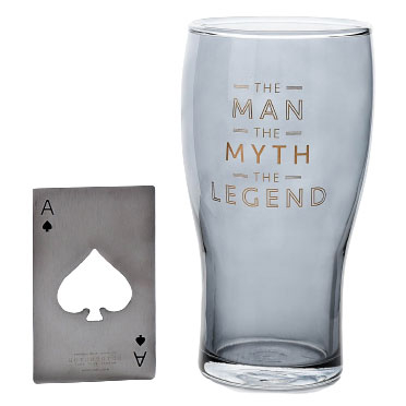 Čaša i otvarač set - Hotchpotch Orion, Beer, The Man The Myth The Legend