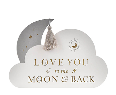 Stona dekoracija - Bambino, Wooden Moon And Cloud, Love You