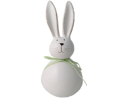 USK dekoracija - White Ceramic Rabbit, 10 cm