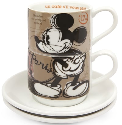 Šolje sa tacnom Espresso set 2 - Disney, Mickey In The City, Paris