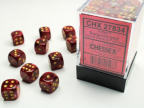 Kockice set 36 - Chessex, Vortex, Burgundy & Gold, Block 12 mm