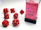 Kockice set 7 - Chessex, Opaque, Polyhedral, Red & White